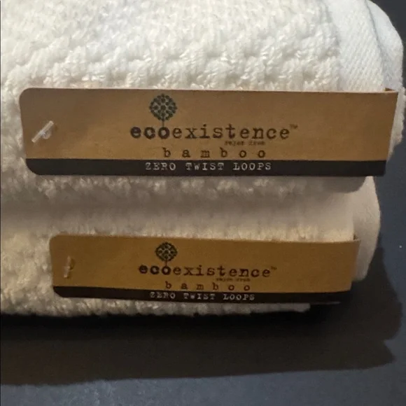 8pc Ecoexistence Bamboo Zero Twist Loops Bath Towel Set - White